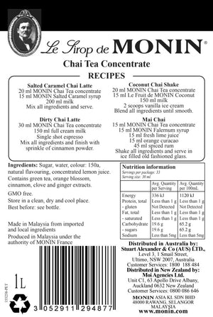 Monin Chai Tea Syrup 1L