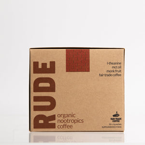Rude Coffee Fair Trade & Organic Nootropic Coffee - 30 Sachets - Sweet