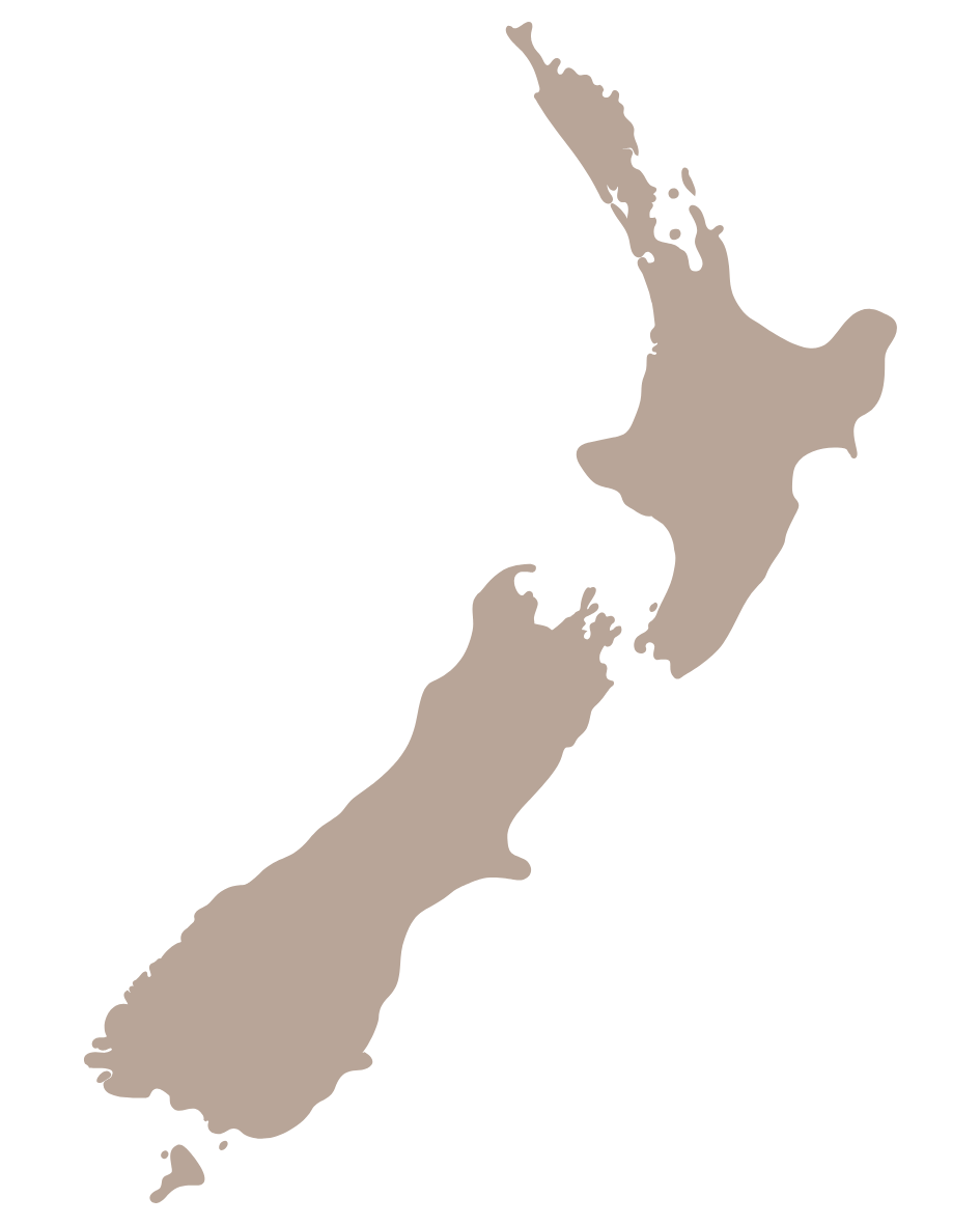 Map of New Zealand showing Coffee Collective roasting partners